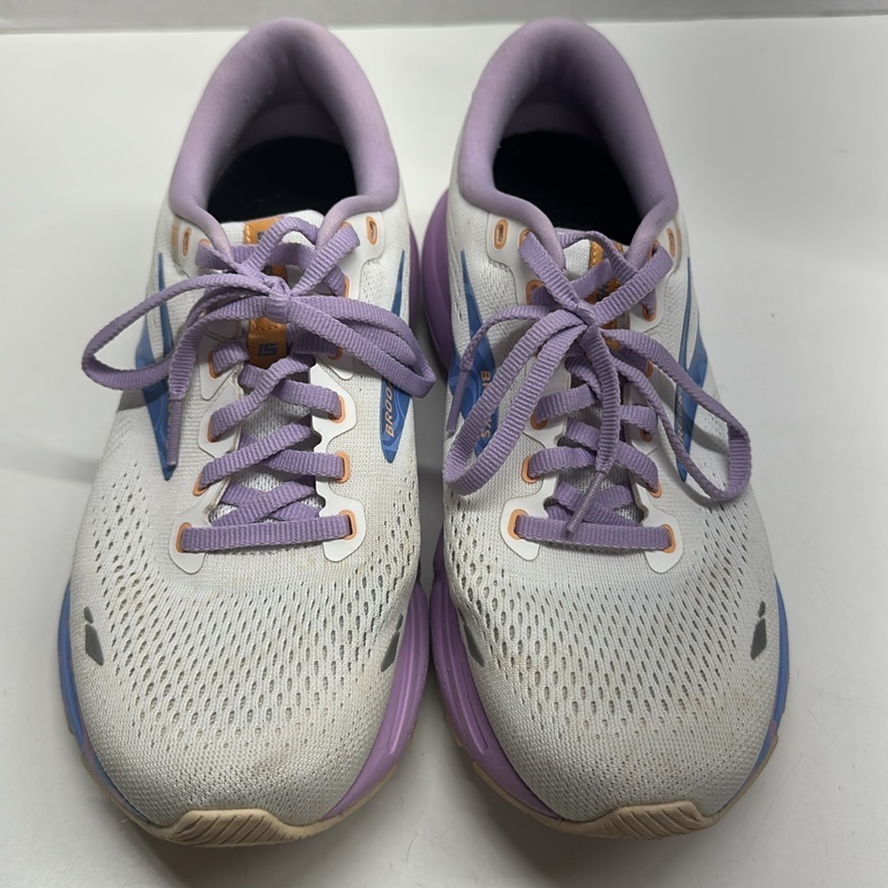 Brooks Ghost Sneakers Running Shoes 15 ReStart Purple White Women’s Size 9.5 - Picture 2 of 10